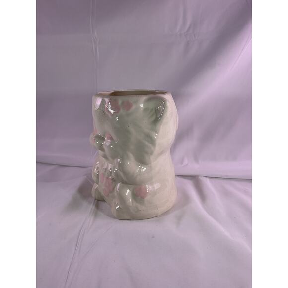 Vintage MCM Kitten Cat Ceramic Vase Planter Baby Floral Arrangement 7" White - Picture 2 of 11